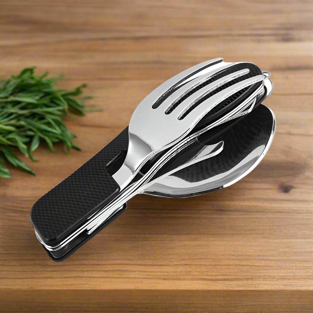 Couteau Suisse - FoldableTablewareSet™ - Noir - Vaya nomad