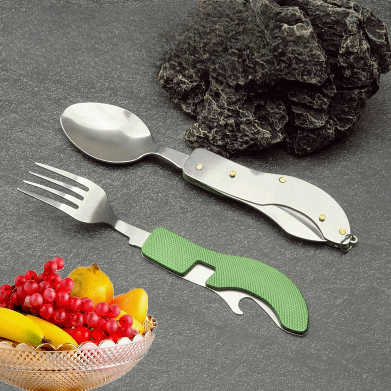 Couteau Suisse - FoldableTablewareSet™ - Vert - Vaya nomad