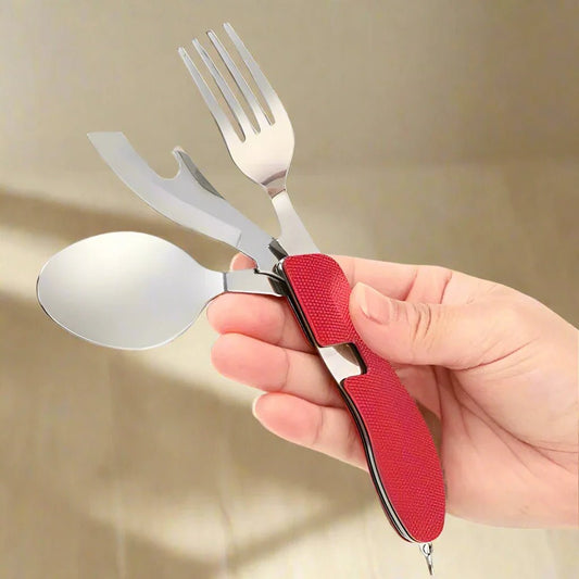 Couteau Suisse - FoldableTablewareSet™ - Rouge - Vaya nomad