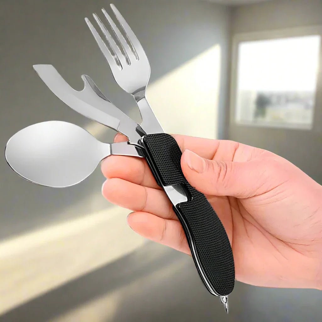 Couteau Suisse - FoldableTablewareSet™ - Noir - Vaya nomad